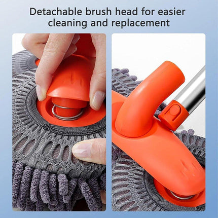 Retractable Double Head Car Cleaning Tool Chenille Wash Mop Rotating Soft Brush