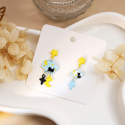 Cute Cartoon Asymmetrical Stud Earrings Fun Fashion Jewelry for Daily Outfits