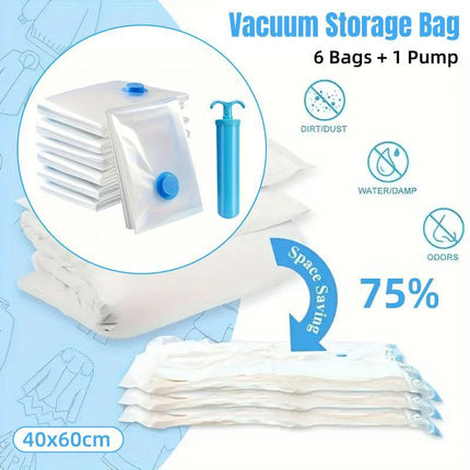 Vacuum Compression Storage Bag with Pump Clothes Organizer Space Saving Bags