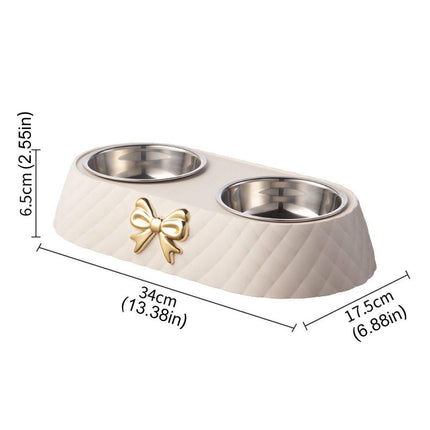 Stainless Steel Double Pet Bowl Non-Slip Anti-Knock Dog Cat Feeder Utensils