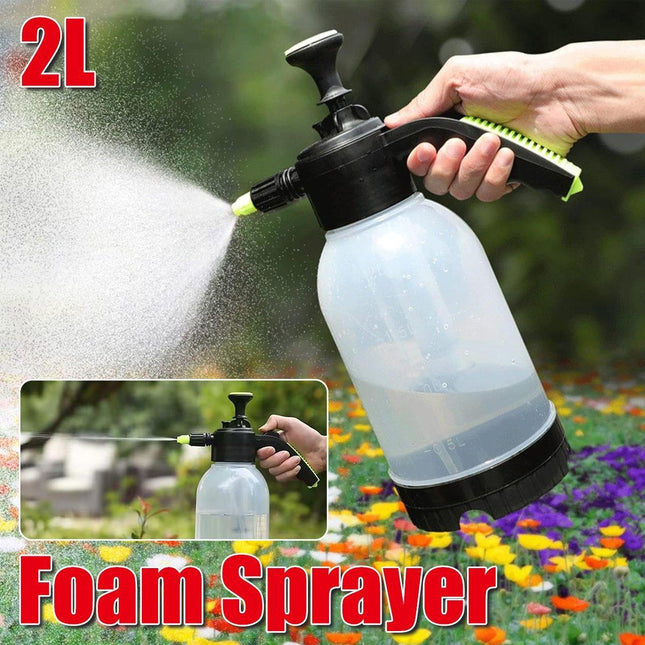 2L Manual Foam Pump Sprayer Adjustable Nozzle Car Wash Home Cleaning