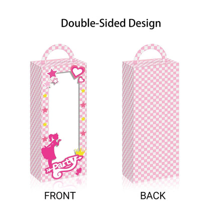 Barbie Red Pink Plaid Window Opening Gift Candy Box