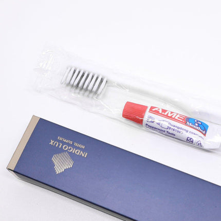 Star Hotel Toiletries Toothbrush and Toothpaste Set for Guesthouse Travel Use