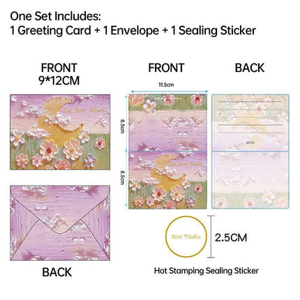 30pcs Oil Painting Postcard Set Illustration Small Cards for Birthday Gifts