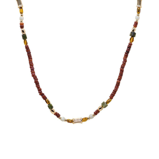 Natural Stone Beads Necklace Women Elegant Handmade Jewelry Fashion Accessory