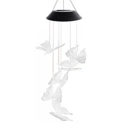 Colour Changing Wind Chimes LED Light Hanging Decor Outdoor Solar Powered Garden - Aimall