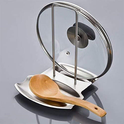 Removable Stainless Steel Pot Lid Spoon Rack Kitchen Draining Storage Holder