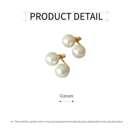 Temperament Double Pearl Stud Earrings Simple Elegant Jewelry for Women Gifts
