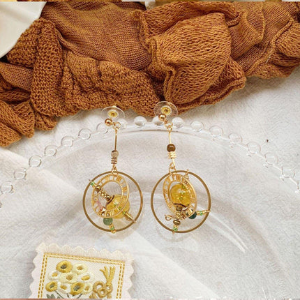 Handmade Industrial Style Abstract Geometric Earrings Bubble Niche Earrings