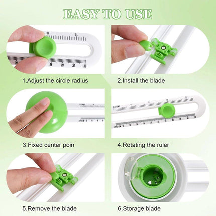 Circle Cutter Round Paper Cutting Tool DIY Scrapbook Ruler Knife Handmade Card