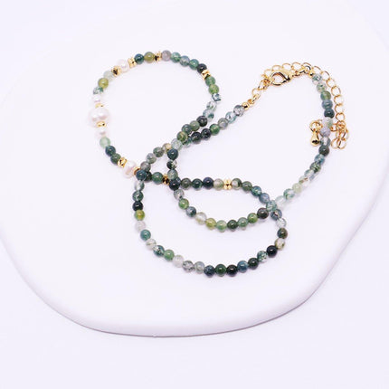 Retro Fashion Style Natural Stone Design Necklace for Women Vintage Jewelry