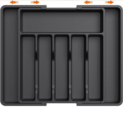 Extendable Cutlery Storage Box Household Portable Retractable Tray Organizer