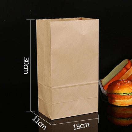500PCS Kraft Food Paper Bags Brown Flat Bottom Lunch Bags Party Favour Bag - Aimall