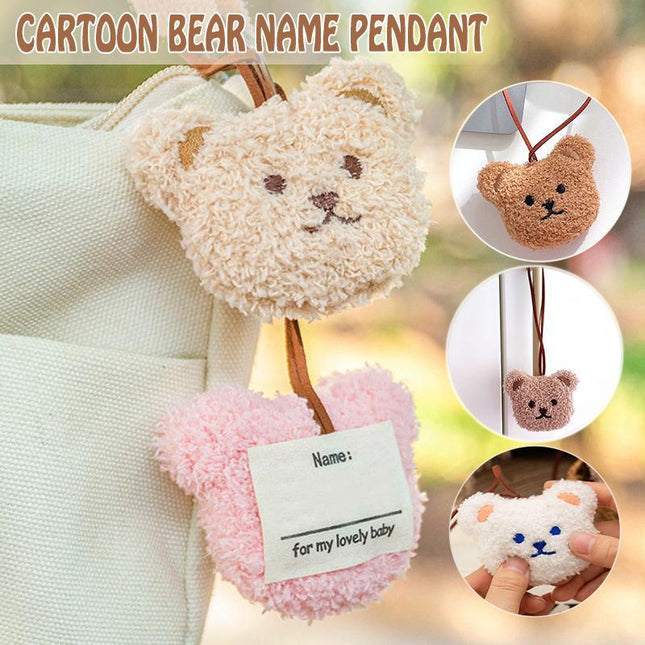 Cute Cartoon Bear Name Pendant Plush Decoration Tag Children Penda Kindergarten - Aimall