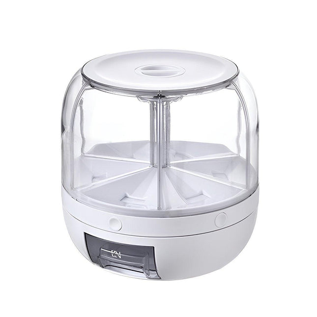 Rotating Cereal Dispenser Grain Storage Box Kitchen Food Container Rice Holder