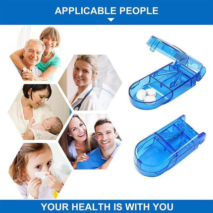 Portable Pill Cutter Tablet Vitamin Splitter Divider Travel Medicine Storage Box - Aimall