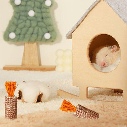 10pcs Pet Chewing Radish Hamster Toys Corn Cob Teething Sticks for Small Animals