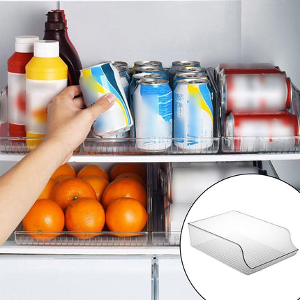 Clear Plastic Beverage Organizer Fridge Storage Shelf Holder for Kitchen Pantry