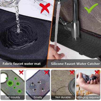 S Size Silicone Faucet Mat Kitchen Protector Faucet Absorbent Mat Sink Splash Guard - Aimall
