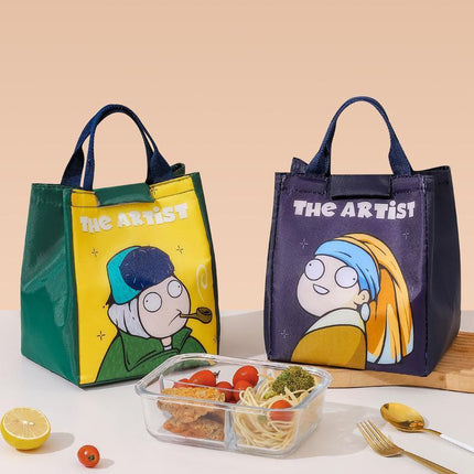 Printing Thermal Insulated Portable Lunch Bag Large Capacity Picnic Box Kids - Aimall