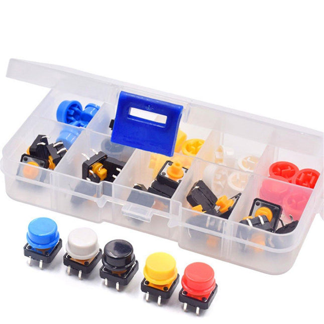 25Pcs Round Tap Switch Buttons with Key Cap Replacement Parts for Home Appliance