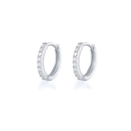 7sizes Hoop Earring Silver Zirconia Ear Huggie Hoop Cartilage Piercing Jewellery - Aimall