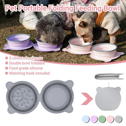 Portable Outdoor Folding Pet Bowl for Drinking Eating Collapsible Bowl