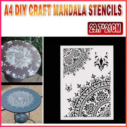A4 DIY Craft Mandala Stencils Template For Walls Painting Scrapbooking Stamping - Aimall