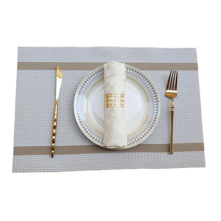 4X Anti-Slip Woven Placemat Waterproof Oil-proof Placemat Heat Resistant PVC Mat