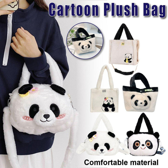 Kids Cartoon Panda Crossbody Bag Plush Ladies Shoulder Bag Cute Panda Design