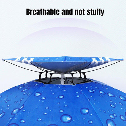 2-Layer Outdoor Foldable Sun Umbrella Hat Fishing Camping Headwear Cap Head Hat