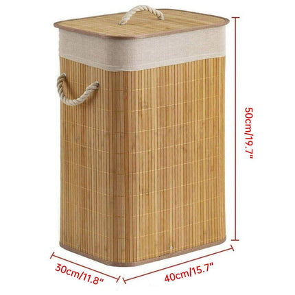 Dustproof Bamboo Laundry Basket Storage Basket for Dirty Clothes Organization