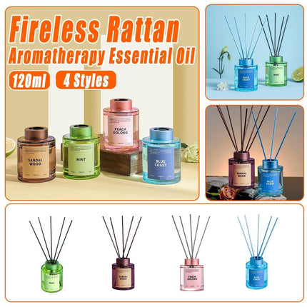 5X 120ml Fireless Rattan Aromatherapy Essential Oil Reed Diffuser Set