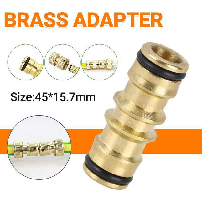 Garden Hose Connector Brass Copper Adapter Joiner 2 Way Fitting Male 48x15x9mm - Aimall
