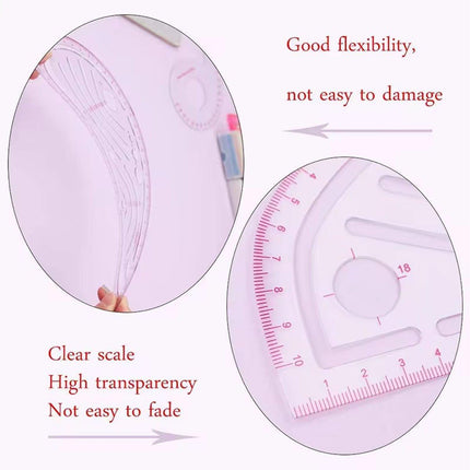 17pcs Sewing Ruler Set Garment Curve Ruler Pattern Making Drawing Tool Kit