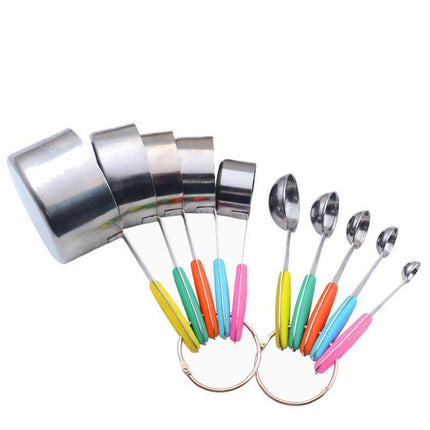 Measuring Spoons Cups 10PCS Stainless Steel Baking Teaspoon Kitchen Gadget Kit - Aimall