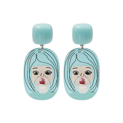 Cute Cartoon Asymmetrical Stud Earrings Fun Fashion Jewelry for Daily Outfits