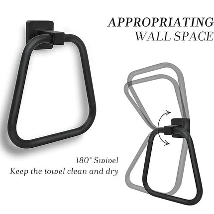 Towel Ring Rectangular Towel Rack Wall Mount Towel Hanging Ring for Bathroom