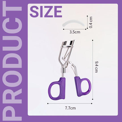 Mini Eyelash Curler with Silicone Refill Pads Make Up Tool for Women Girl Beauty - Aimall