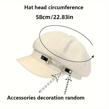 2pcs Vintage Beret Hat Autumn and Winter Versatile Fashionable Warm Headwear Set