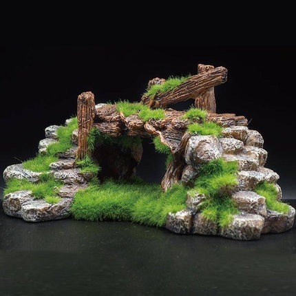 Fish Tank Moss Bridge Decoration Aquascape Rockery Ornament for Aquarium Design