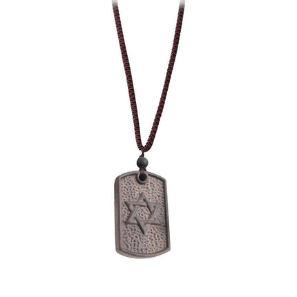 Ethnic Style Retro Long Sweater Chain Necklace with Wooden Pendant Fashion