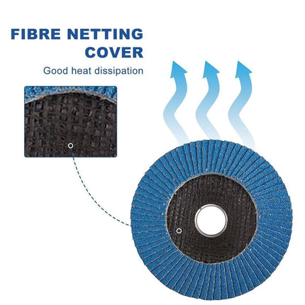 10pcs Flap Disc 40/60/80/120 Grit Angle Grinder Wheel Set Durable Sanding Tool