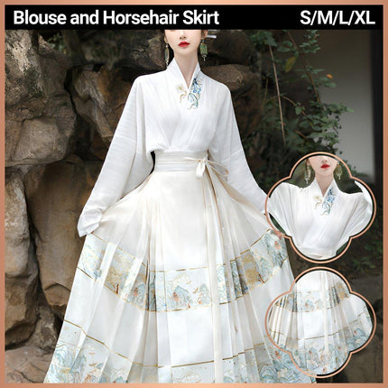 New Chinese Style Hanfu Set Slimming Horse Skirt Daily Wear Fairy Skirt Girls
