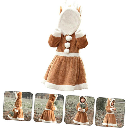 Christmas Kids Elk Dress Costume Holiday Party Outfit Children's Clothing - Aimall