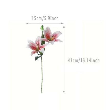 2PCS Artificial Lily Flowers Wedding Home Decor Fake Wild Lily Floral Stems