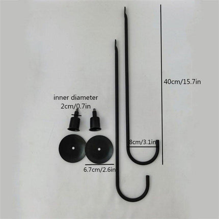 2PCS Black Metal Wall Mounted Iron Candlestick Holder L Shape Modern Home Decor