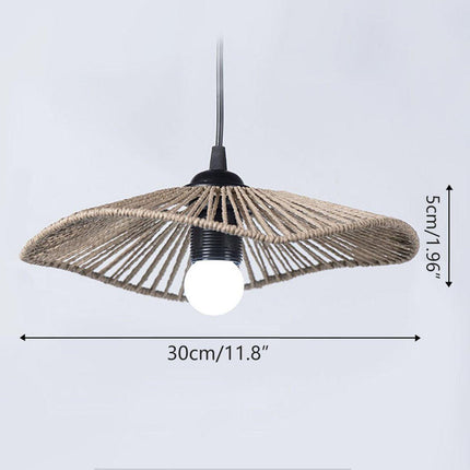 Woven Paper Rope Lamp Shade Rustic Ceiling Light Shade for Living Room Decor