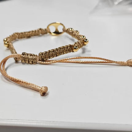 Adjustable Gold Pearl Bracelet Accessory Stylish Hand-Woven Pearls Wrist Chain - Aimall