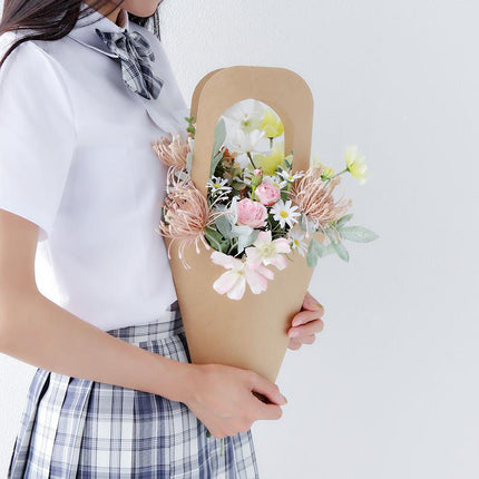 40pcs Kraft Paper Bouquet Bags Handheld Gift Valentine's Day Flower Packaging